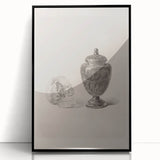 Gothic Wall Art | Skull and Urn Illustration | Dark Decor Style