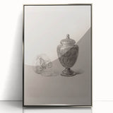 Gothic Wall Art | Skull and Urn Illustration | Dark Decor Style