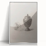 Gothic Wall Art | Skull and Urn Illustration | Dark Decor Style