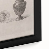 Gothic Wall Art | Skull and Urn Illustration | Dark Decor Style
