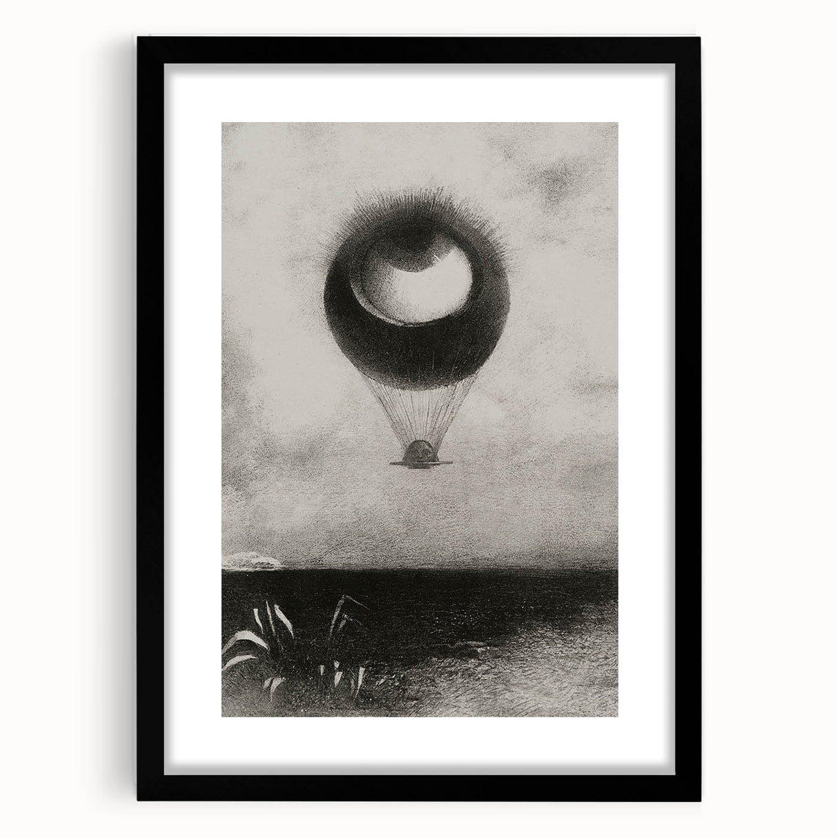 Gothic Wall Art | Surreal Eye Balloon Illustration | Dark Decor Style