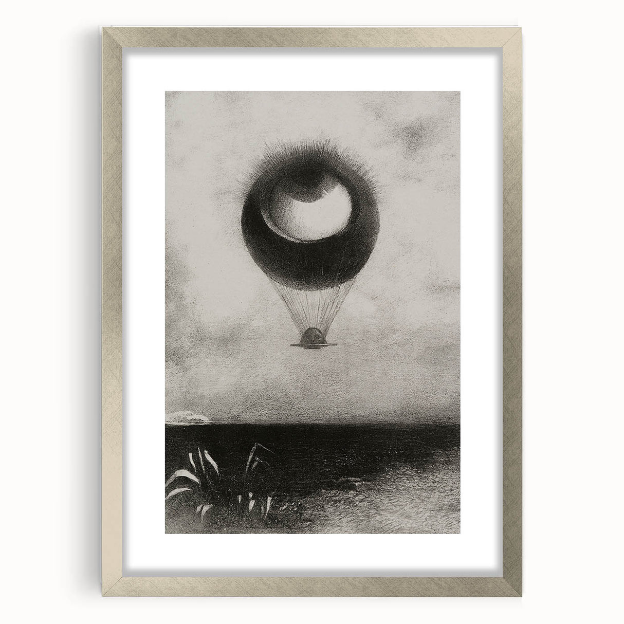 Gothic Wall Art | Surreal Eye Balloon Illustration | Dark Decor Style