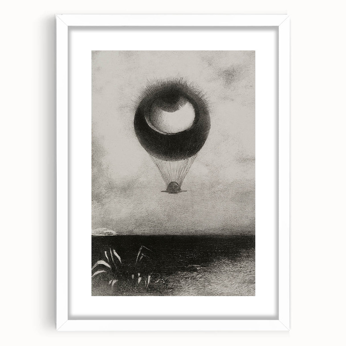 Gothic Wall Art | Surreal Eye Balloon Illustration | Dark Decor Style