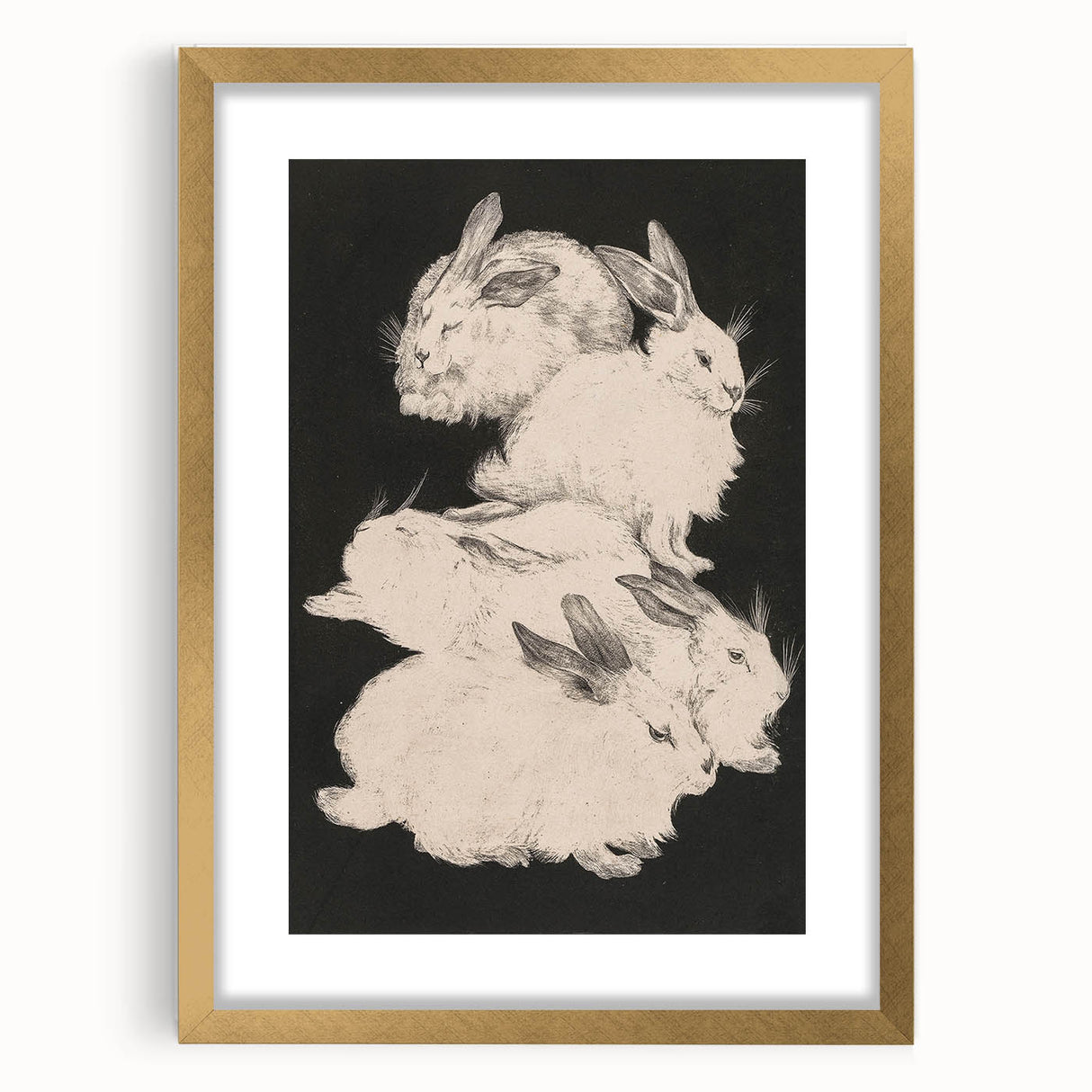 Gothic Wall Art | Surreal Rabbit Illustration | Dark Decor Style