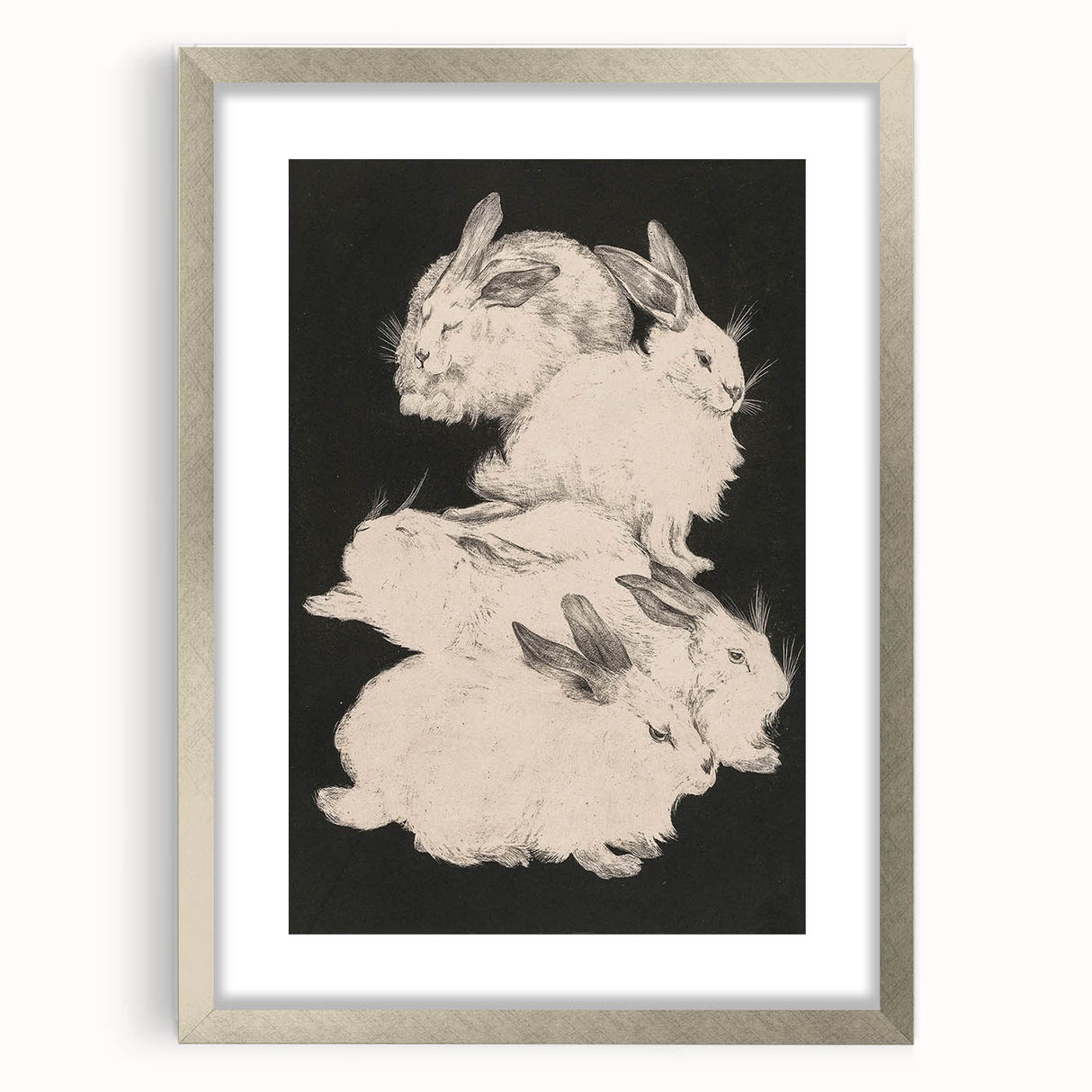 Gothic Wall Art | Surreal Rabbit Illustration | Dark Decor Style