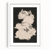 Gothic Wall Art | Surreal Rabbit Illustration | Dark Decor Style