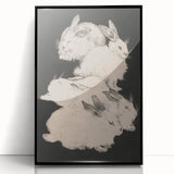 Gothic Wall Art | Surreal Rabbit Illustration | Dark Decor Style
