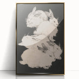 Gothic Wall Art | Surreal Rabbit Illustration | Dark Decor Style