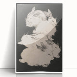 Gothic Wall Art | Surreal Rabbit Illustration | Dark Decor Style