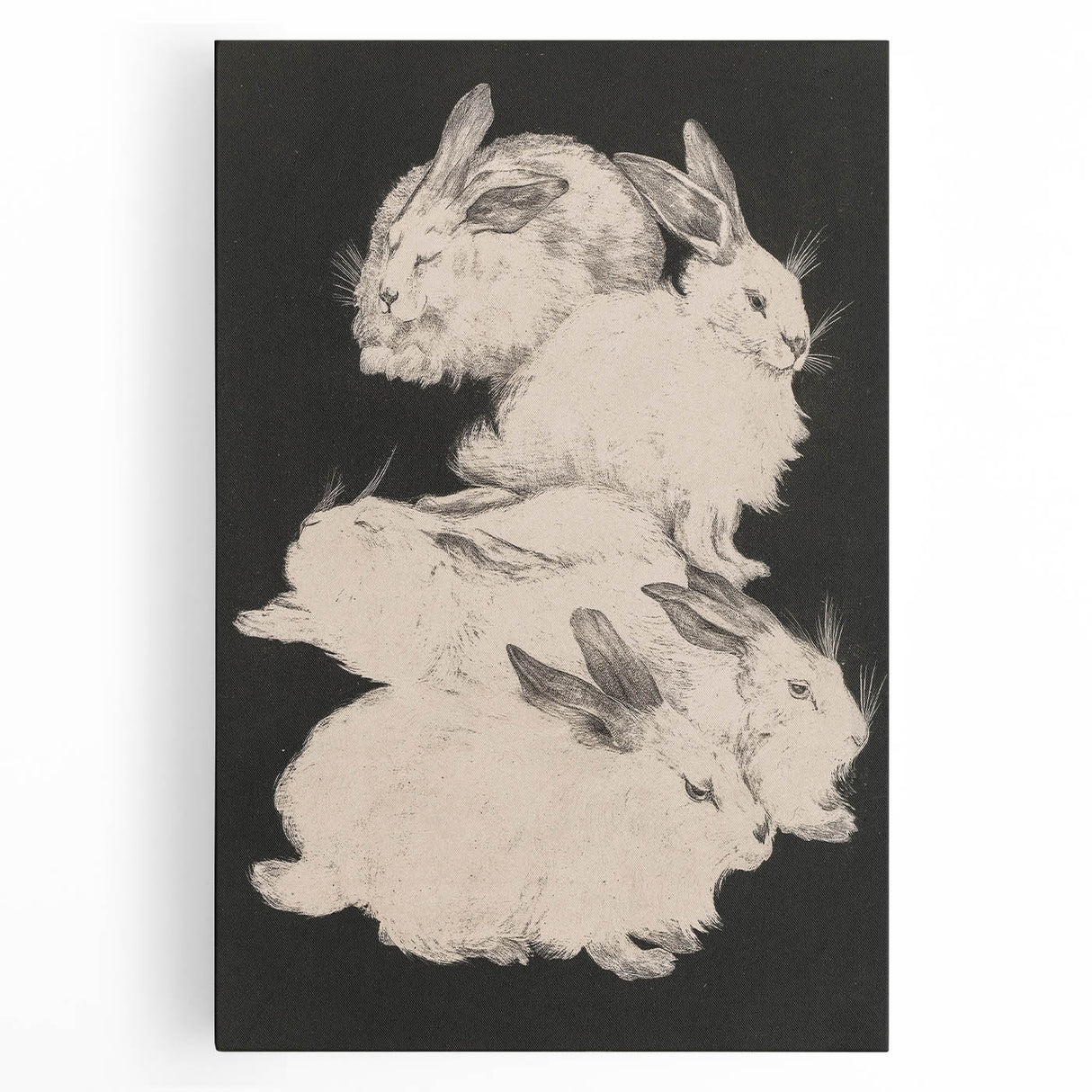 Gothic Wall Art | Surreal Rabbit Illustration | Dark Decor Style