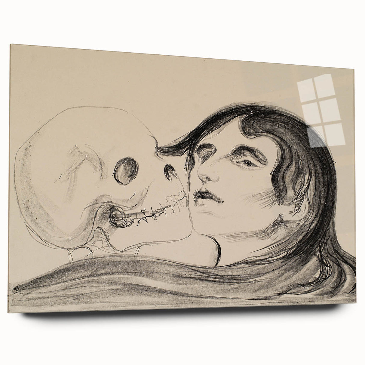 Memento Mori Gothic Art - Vintage Skeleton and Woman Gothic Print