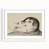 Memento Mori Gothic Art - Vintage Skeleton and Woman Gothic Print