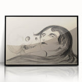 Memento Mori Gothic Art - Vintage Skeleton and Woman Gothic Print