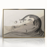 Memento Mori Gothic Art - Vintage Skeleton and Woman Gothic Print