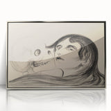 Memento Mori Gothic Art - Vintage Skeleton and Woman Gothic Print