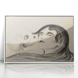 Memento Mori Gothic Art - Vintage Skeleton and Woman Gothic Print