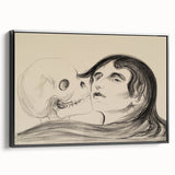 Memento Mori Gothic Art - Vintage Skeleton and Woman Gothic Print