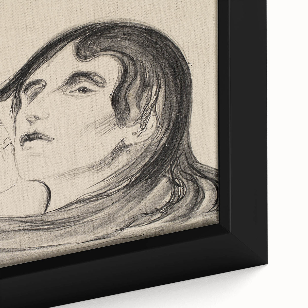 Memento Mori Gothic Art - Vintage Skeleton and Woman Gothic Print