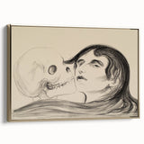 Memento Mori Gothic Art - Vintage Skeleton and Woman Gothic Print