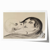 Memento Mori Gothic Art - Vintage Skeleton and Woman Gothic Print