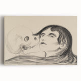 Memento Mori Gothic Art - Vintage Skeleton and Woman Gothic Print