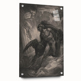 Dark Gothic Mythology Art - Vintage Fallen Angel Gothic Wall Print