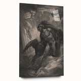 Dark Gothic Mythology Art - Vintage Fallen Angel Gothic Wall Print
