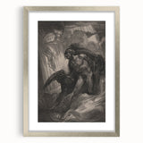 Dark Gothic Mythology Art - Vintage Fallen Angel Gothic Wall Print