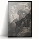 Dark Gothic Mythology Art - Vintage Fallen Angel Gothic Wall Print
