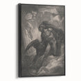 Dark Gothic Mythology Art - Vintage Fallen Angel Gothic Wall Print