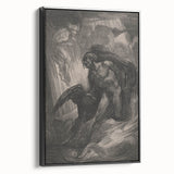 Dark Gothic Mythology Art - Vintage Fallen Angel Gothic Wall Print