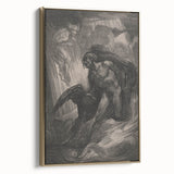 Dark Gothic Mythology Art - Vintage Fallen Angel Gothic Wall Print