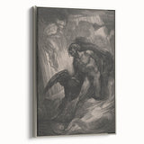 Dark Gothic Mythology Art - Vintage Fallen Angel Gothic Wall Print