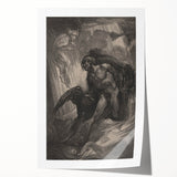 Dark Gothic Mythology Art - Vintage Fallen Angel Gothic Wall Print