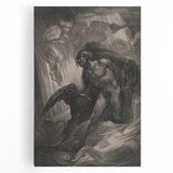 Dark Gothic Mythology Art - Vintage Fallen Angel Gothic Wall Print
