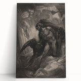 Dark Gothic Mythology Art - Vintage Fallen Angel Gothic Wall Print