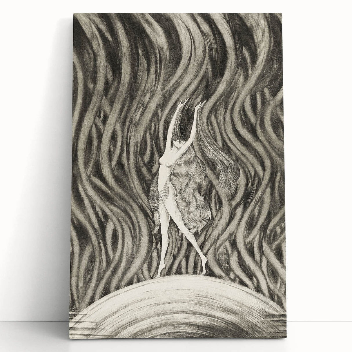 Vintage Gothic Canvas – Elegant Female Silhouette Gothic Wall Art