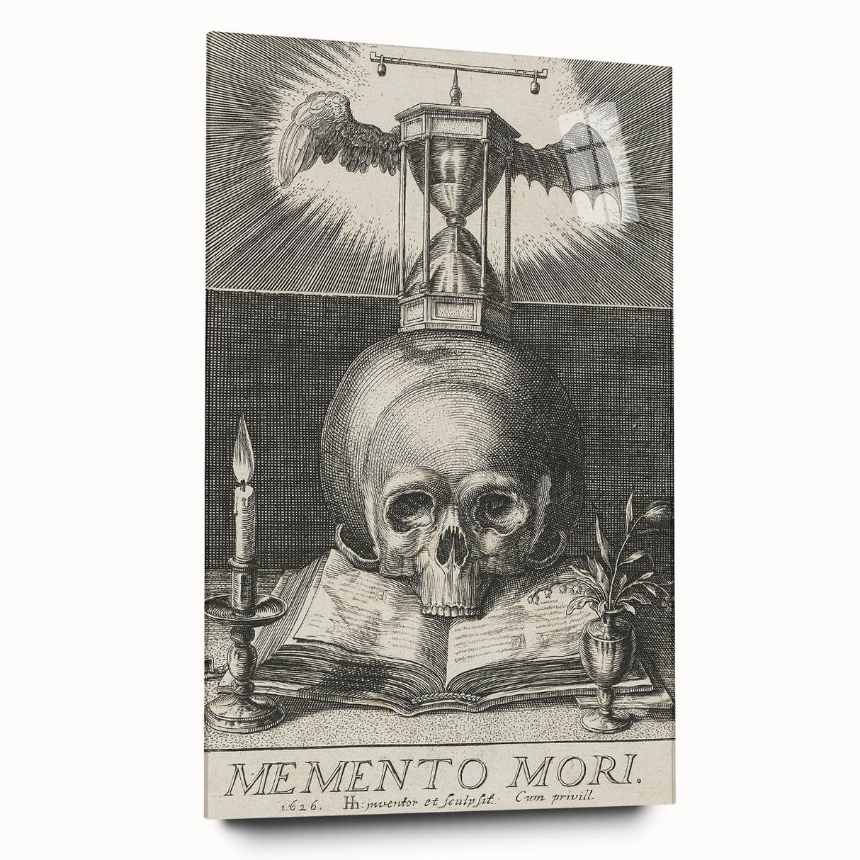 Medieval Memento Mori Gothic Canvas – Vintage Skull Gothic Wall Art