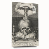 Medieval Memento Mori Gothic Canvas – Vintage Skull Gothic Wall Art