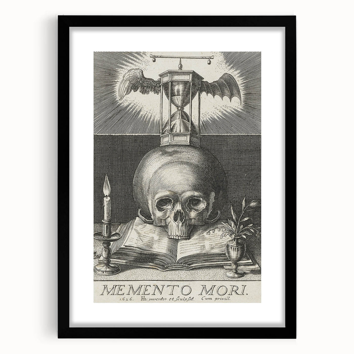 Medieval Memento Mori Gothic Canvas – Vintage Skull Gothic Wall Art