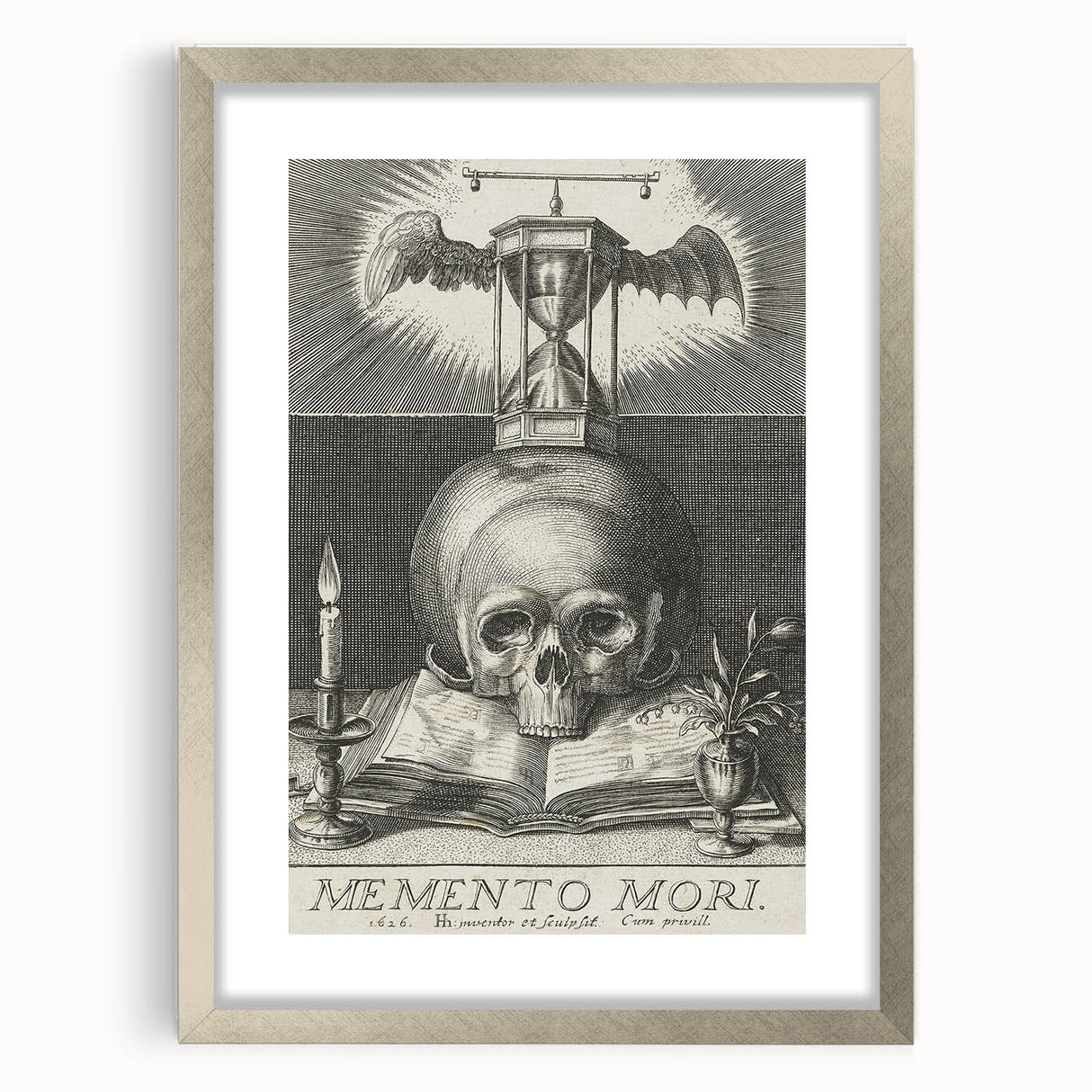 Medieval Memento Mori Gothic Canvas – Vintage Skull Gothic Wall Art