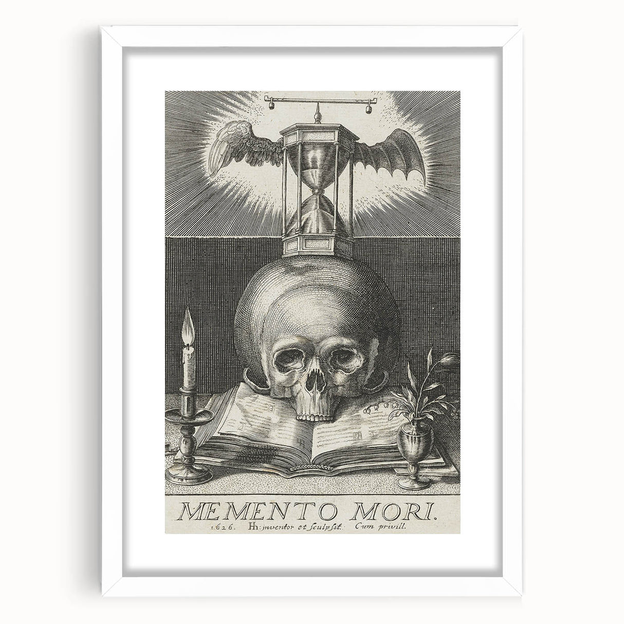 Medieval Memento Mori Gothic Canvas – Vintage Skull Gothic Wall Art