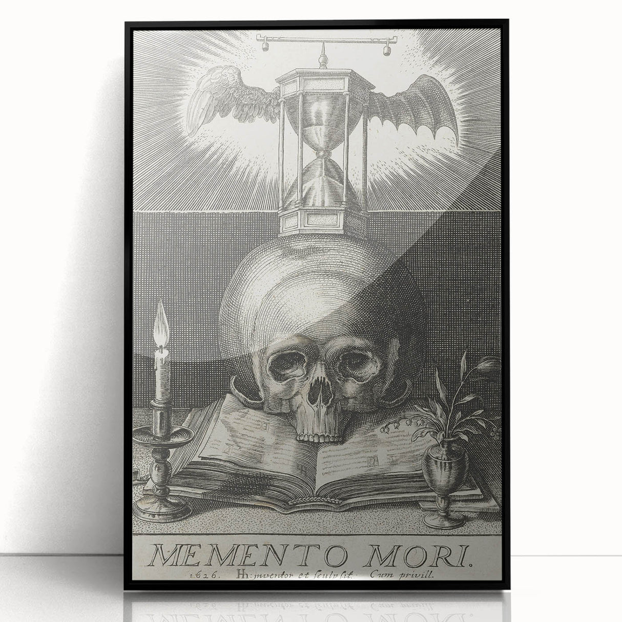 Medieval Memento Mori Gothic Canvas – Vintage Skull Gothic Wall Art