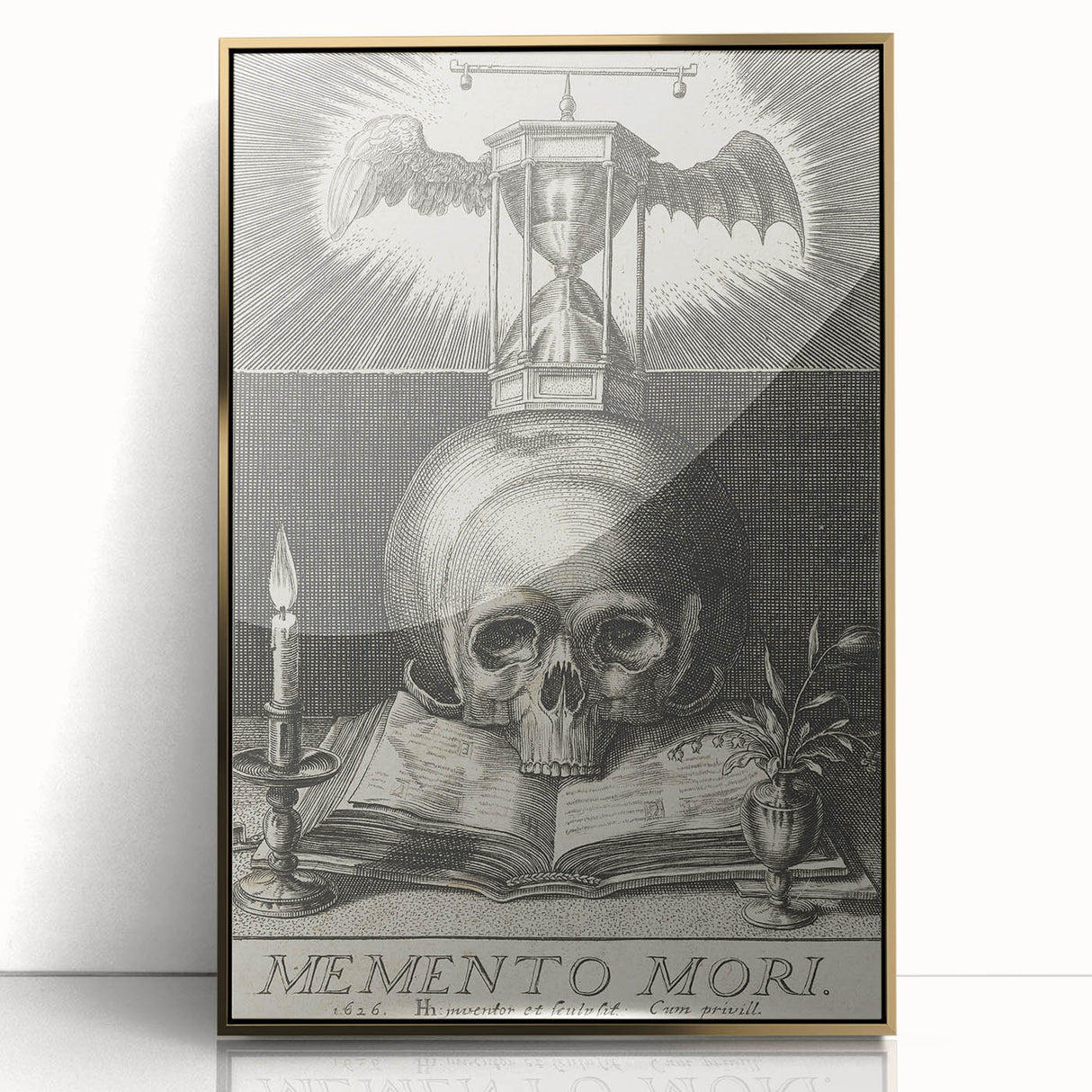 Medieval Memento Mori Gothic Canvas – Vintage Skull Gothic Wall Art