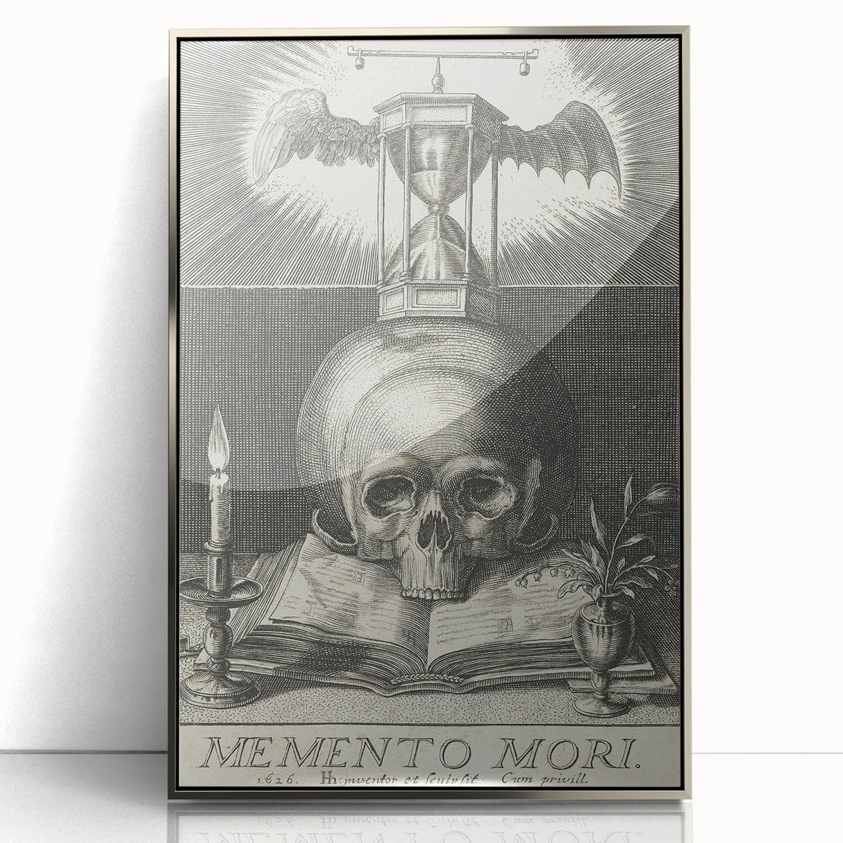 Medieval Memento Mori Gothic Canvas – Vintage Skull Gothic Wall Art