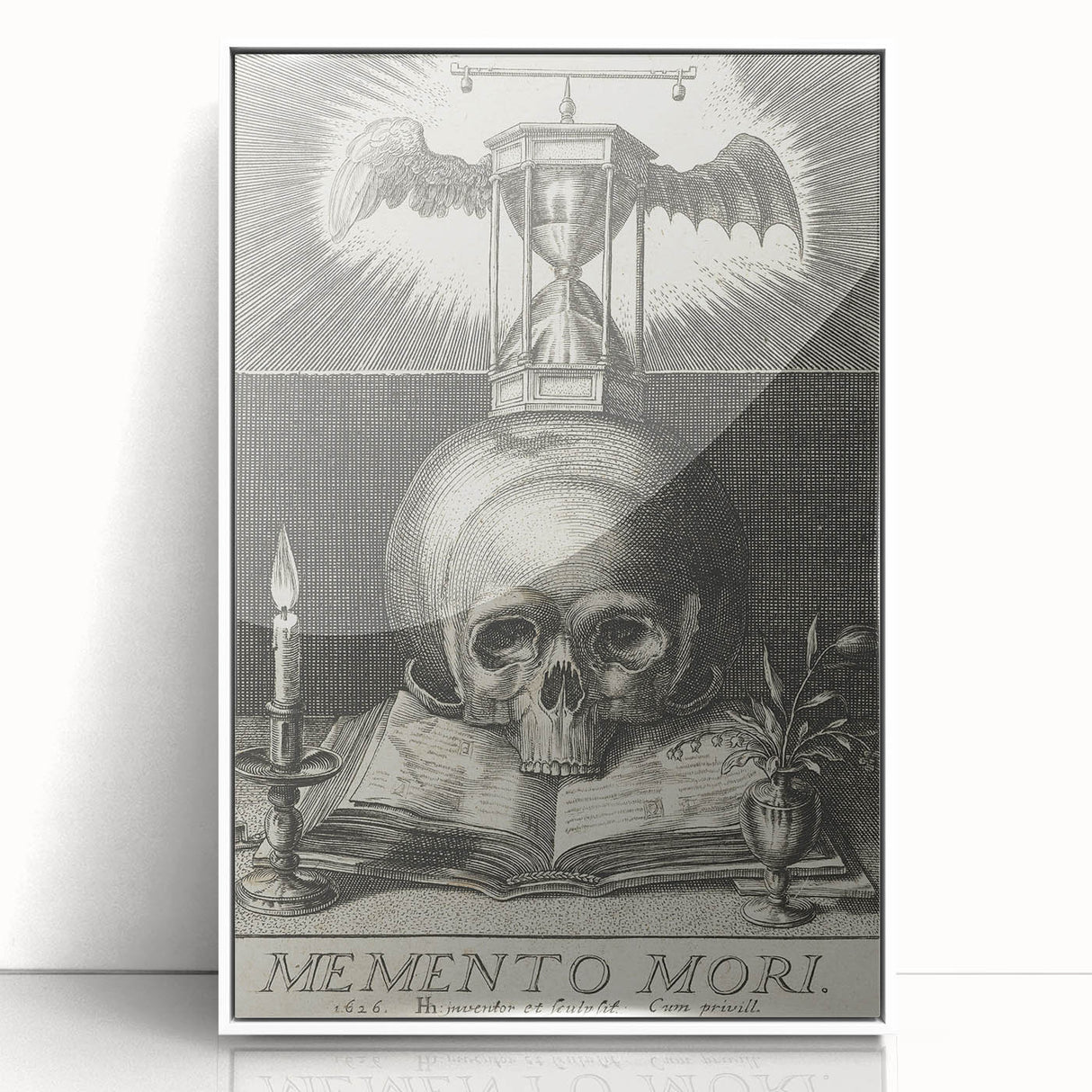 Medieval Memento Mori Gothic Canvas – Vintage Skull Gothic Wall Art