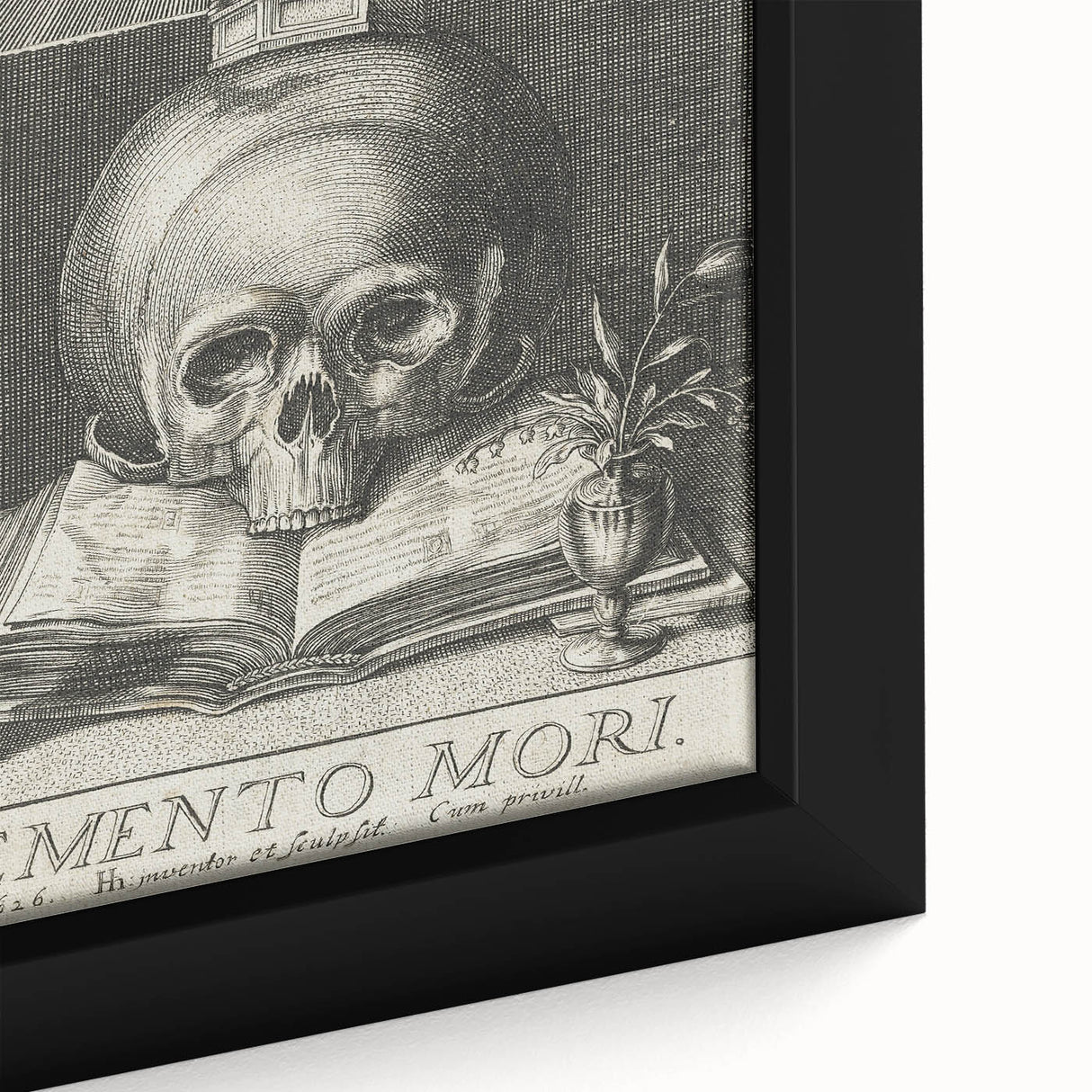 Medieval Memento Mori Gothic Canvas – Vintage Skull Gothic Wall Art