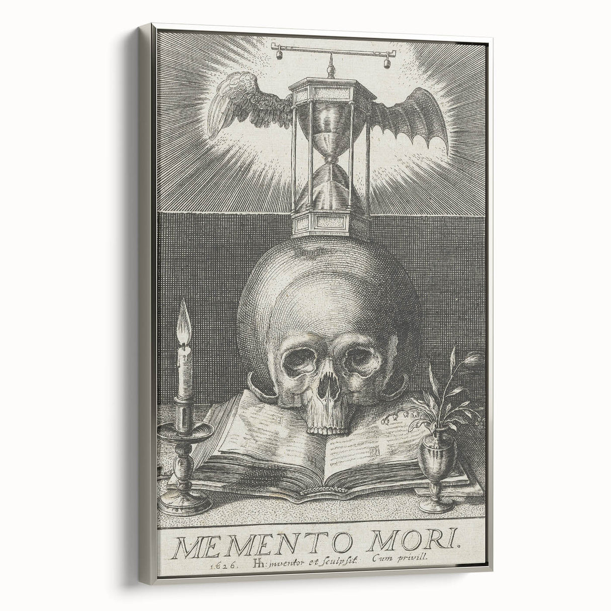 Medieval Memento Mori Gothic Canvas – Vintage Skull Gothic Wall Art