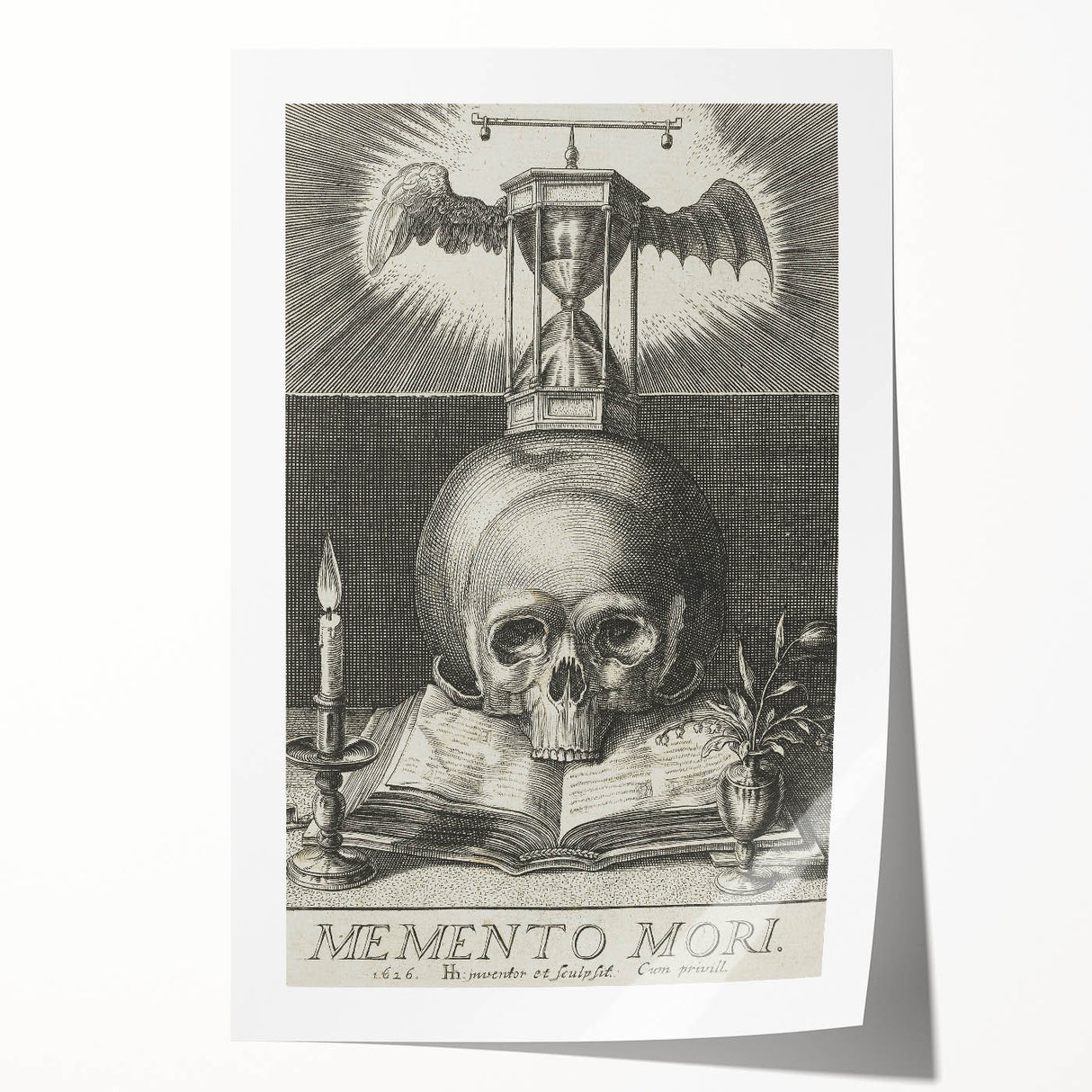 Medieval Memento Mori Gothic Canvas – Vintage Skull Gothic Wall Art