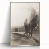 Gothic Angelic Embrace – Dark and Moody Gothic Canvas Print